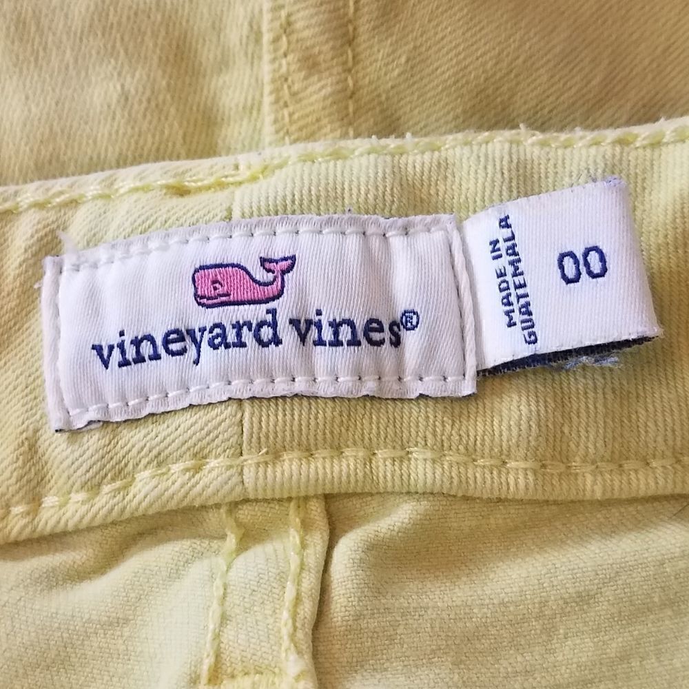 Vineyard Vines Yellow Denim Shorts 00 - Picture 7 of 8